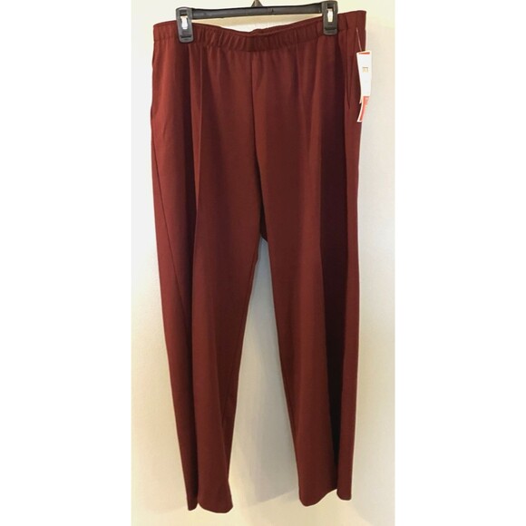 Cathy Daniels Womens Burgundy Pull On Dress Pant Size XL NWT - Picture 1 of 7